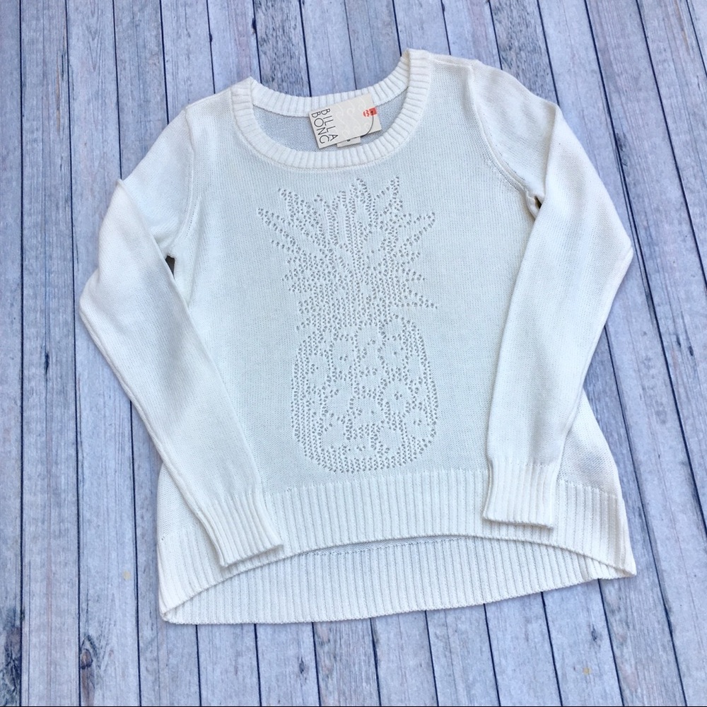 Billabong women’s cutout cotton sweater in ivory